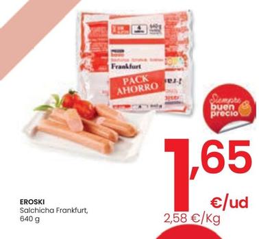 Oferta de Eroski - Salchicha Frankfurt por 1,65€ en Eroski