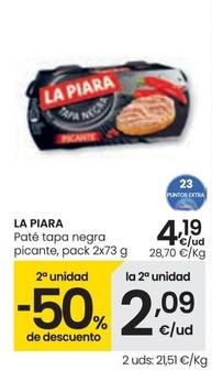 Oferta de La Piara - Paté Tapa Negra Picante por 4,19€ en Eroski