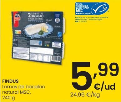 Oferta de Findus - Lomos De Bacalao Natural Msc por 5,99€ en Eroski