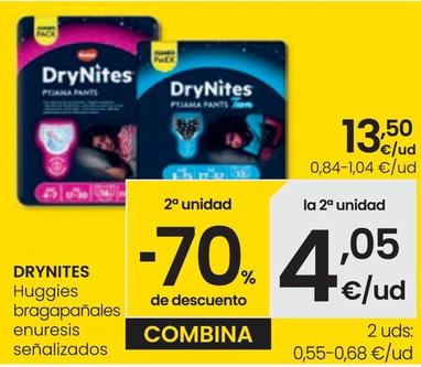 Oferta de Drynites - Huggies Bragapañales Enuresis por 13,5€ en Eroski