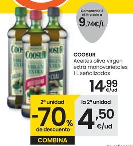 Oferta de Coosur - Aceites Oliva Virgen Extra Monovarietales por 14,99€ en Eroski