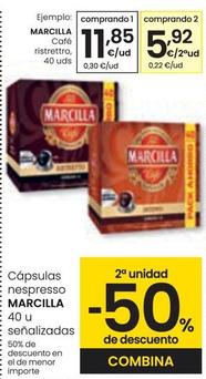 Oferta de Marcilla - Café Ristrettro, 40 Uds por 11,85€ en Eroski