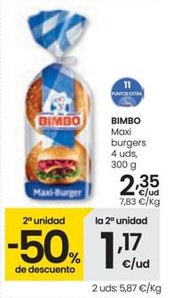 Oferta de Bimbo - Maxi Burgers 4 Uds por 2,35€ en Eroski