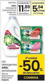 Oferta de Ariel - Detergente Capsulas Extra Poder Oxi por 11,89€ en Eroski