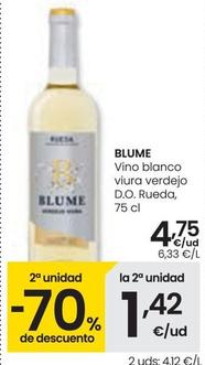 Oferta de Blume - Vino Blanco Viura Verdejo D.O. Rueda por 4,75€ en Eroski