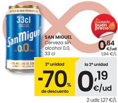 Oferta de San Miguel - Cerveza Sin Alcohol 0.0 por 0,64€ en Eroski