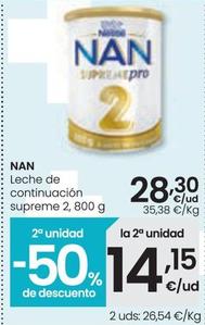 Oferta de Nestlé - Nan Leche De Continuación Supreme por 28,3€ en Eroski