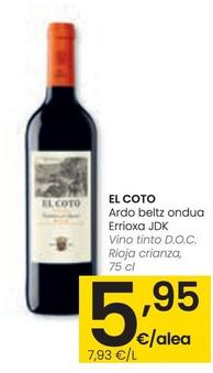 Oferta de El Coto - Vino Tinto D.o.c. Rioja Crianza por 5,95€ en Eroski