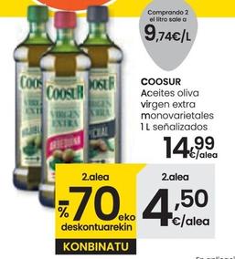 Oferta de Coosur - Aceites Oliva Virgen Extra Monovarietales por 14,99€ en Eroski