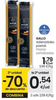 Oferta de Gallo - Pastas Señalizadas por 1,79€ en Eroski
