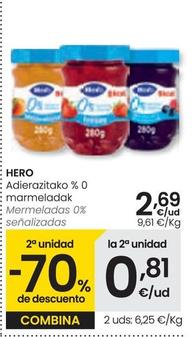 Oferta de Hero - Mermeladas 0% por 2,69€ en Eroski