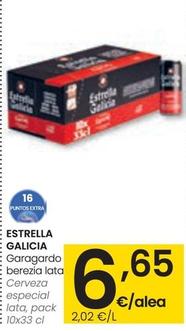 Oferta de Estrella Galicia - Cerveza Especial Lata por 6,65€ en Eroski