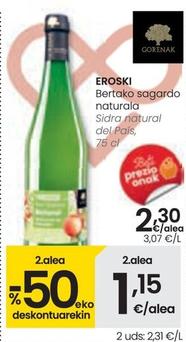 Oferta de Eroski - Sidra Natural Del País por 2,3€ en Eroski