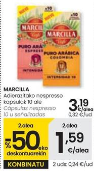 Oferta de Marcilla - Capsulas Nespresso por 3,19€ en Eroski