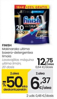 Oferta de Finish - Lavavajillas Máquina Ultima Limón por 12,75€ en Eroski