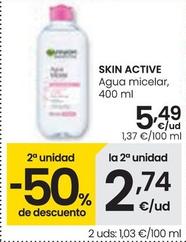 Oferta de Skin Active - Agua Micelar por 5,49€ en Eroski