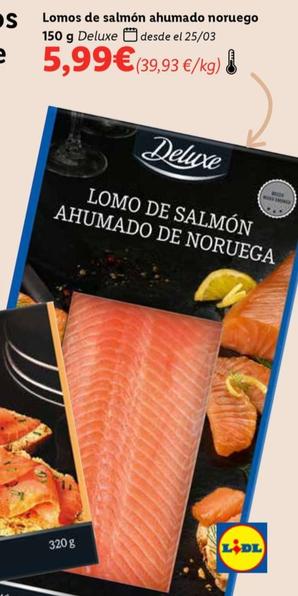 Oferta de Deluxe - Lomos De Salmón Ahumado Noruego por 5,99€ en Lidl