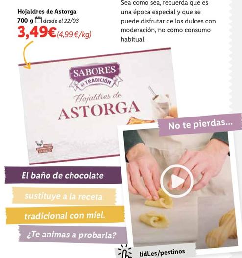 Oferta de Sabores de Tradicion - Hojaldre De Astorga por 3,49€ en Lidl