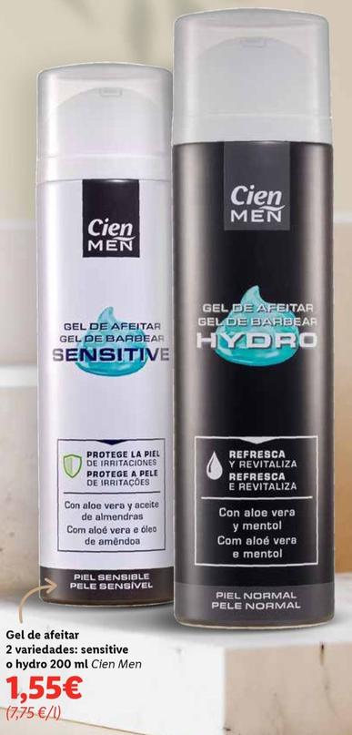 Oferta de Cien - Men Gel De Afeitar Sensitive por 1,55€ en Lidl