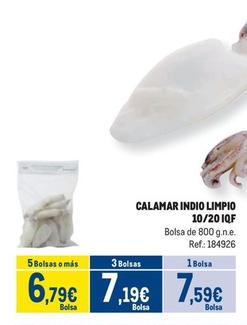 Oferta de Calamar Indio Limpio por 7,59€ en Makro