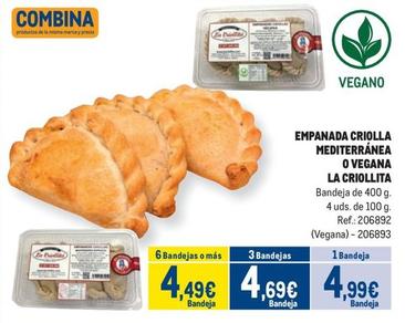 Oferta de La Criollita - Empanada Criolla Mediterránea / Vegana por 4,99€ en Makro