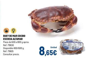 Oferta de Altamar - Buey De Mar Cocido Escocia por 8,65€ en Makro