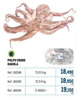 Oferta de Pulpo Crudo Dakhla por 18,49€ en Makro