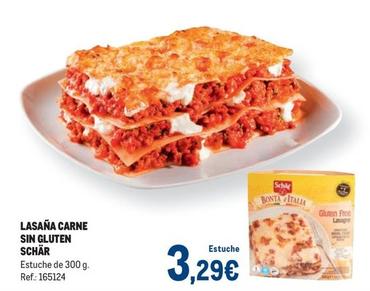Oferta de Schär - Lasaña Carne Sin Gluten por 3,29€ en Makro