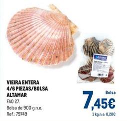 Oferta de Altamar - Vieira Entera 4/6 Piezas/bolsa por 7,45€ en Makro