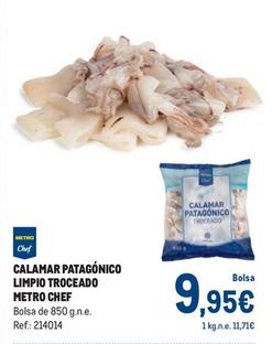 Oferta de Metro Chef - Calamar Patagónico Limpio Troceado por 9,95€ en Makro