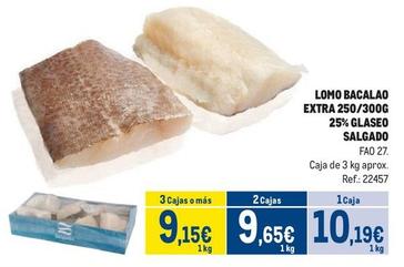 Oferta de Salgado - Lomo Bacalao Extra 250/300g 25% Glaseo por 10,19€ en Makro