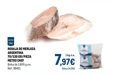 Oferta de Metro Chef - Rodaja De Merluza Argentina 70/120 Gr/pieza  por 7,97€ en Makro