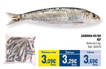 Oferta de Sardina 45/60 IQF por 3,69€ en Makro