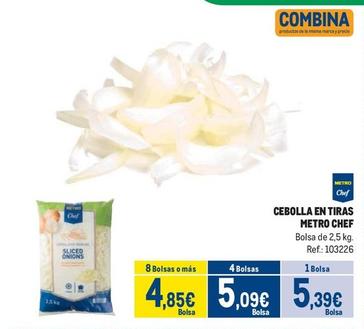 Oferta de Metro Chef - Cebolla En Tiras por 5,39€ en Makro