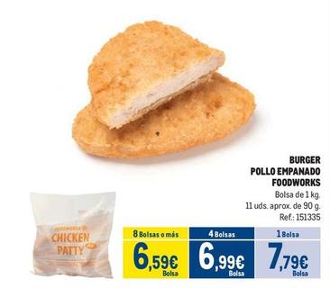 Oferta de Foodworks  -Burger Pollo Empanado  por 7,79€ en Makro