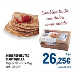 Oferta de Minicrep Neutro Mantequilla por 26,25€ en Makro