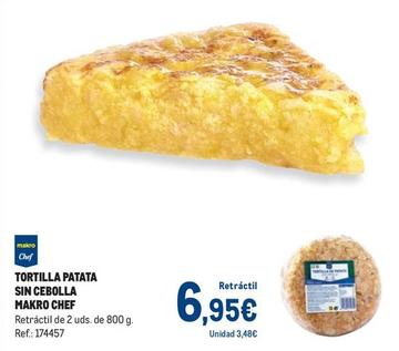 Oferta de Makro - Tortilla Patata Sin Cebolla por 6,95€ en Makro
