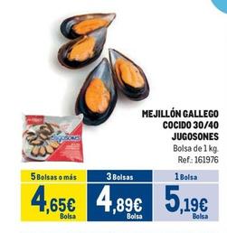 Oferta de Jugosones - Mejillón Gallego Cocido 30/40 por 5,19€ en Makro