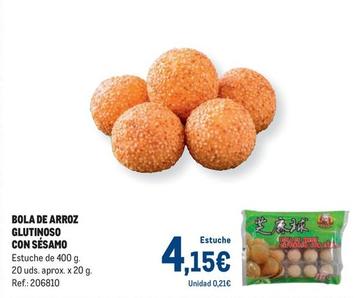 Oferta de Makro - Bola De Arroz Glutinoso Con Sésamo por 4,15€ en Makro