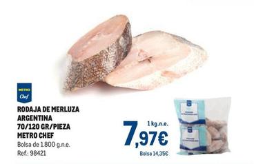 Oferta de Metro Chef - Rodaja De Merluza Argentina 70/120 por 7,97€ en Makro