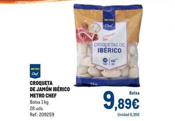 Oferta de Metro Chef - Croqueta De Jamón Ibérico por 9,89€ en Makro