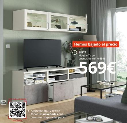 Oferta de Ikea - Bestå Mueble Tv Con Puertas De Vidrio por 569€ en IKEA