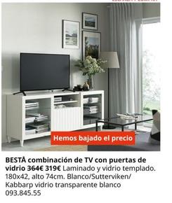 Oferta de Ikea - Bestå Combinación De Tv Con Puertas De Vidrio por 319€ en IKEA