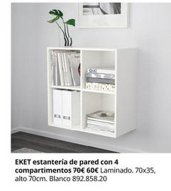 Oferta de Ikea - Eket Estantería De Pared Con 4 Compartimentos por 60€ en IKEA