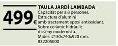 Oferta de Taula Jardi Lambada por 499€ en Fes Més