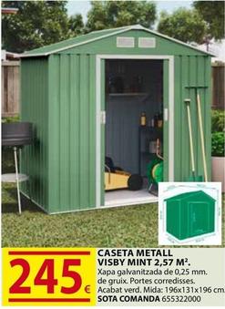 Oferta de Caseta Metall Visby Mint 2,57 m2 por 245€ en Fes Més
