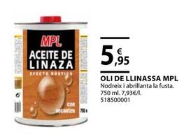 Oferta de Mpl - Oli De Llinassa por 5,95€ en Fes Més