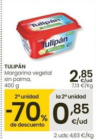 Oferta de Tulipán - Margarina Vegetal Sin Palma por 2,85€ en Eroski