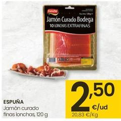 Oferta de Espuña - Jamón Curado Finas Lonchas por 2,5€ en Eroski