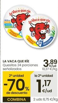 Oferta de La Vaca Que Ríe - Quesitos 24 Porciones Señalizados por 3,89€ en Eroski